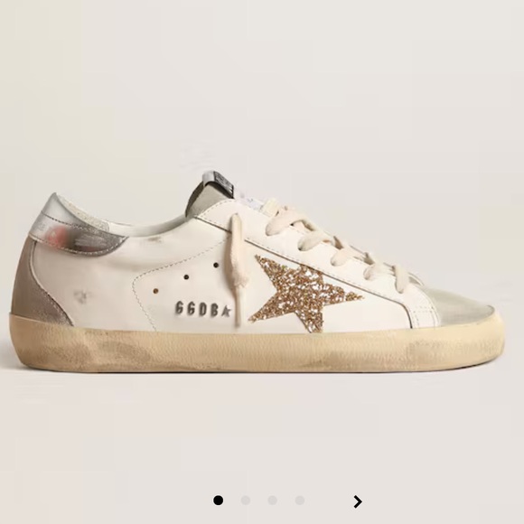 Golden Goose  with gold glitter star and ice-gray suede inserts size 40 - Picture 2 of 9